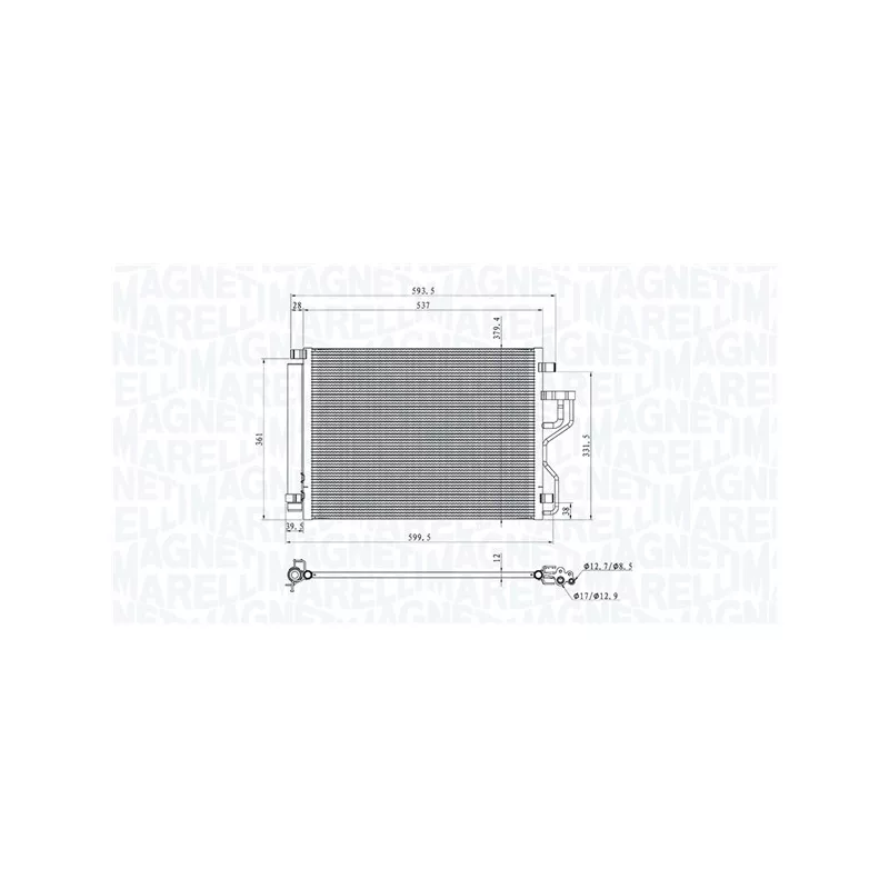 Condenseur, climatisation MAGNETI MARELLI 350203106700
