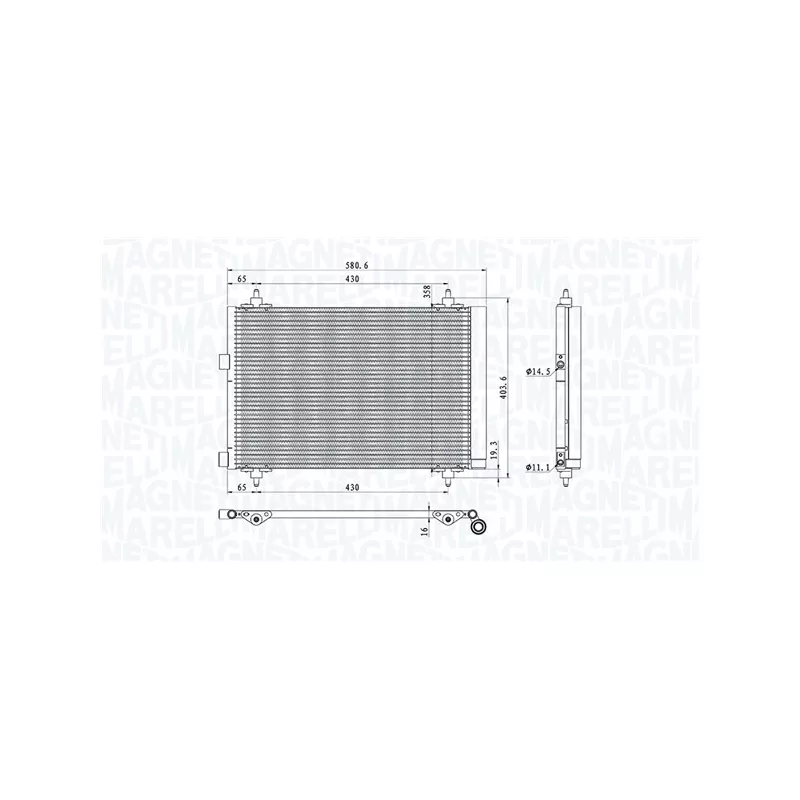 Condenseur, climatisation MAGNETI MARELLI 350203106800