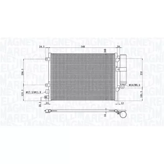 Condenseur, climatisation MAGNETI MARELLI 350203106900