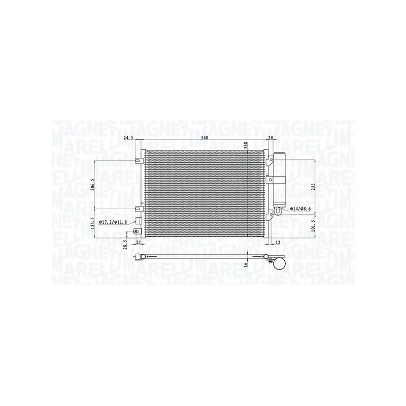 Condenseur, climatisation MAGNETI MARELLI 350203106900