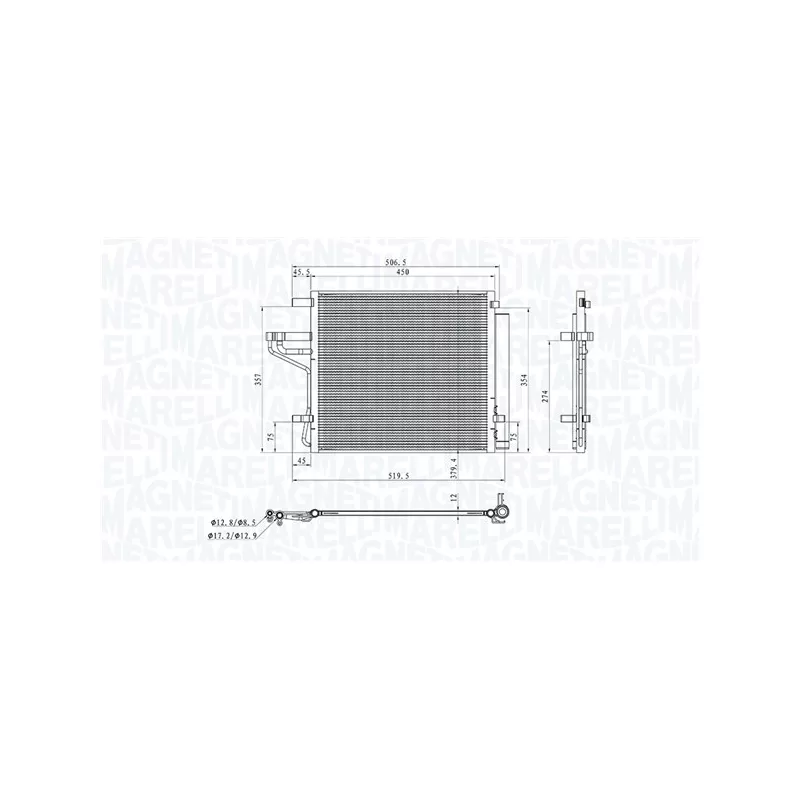 Condenseur, climatisation MAGNETI MARELLI 350203107300