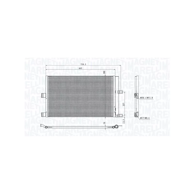 Condenseur, climatisation MAGNETI MARELLI 350203107600