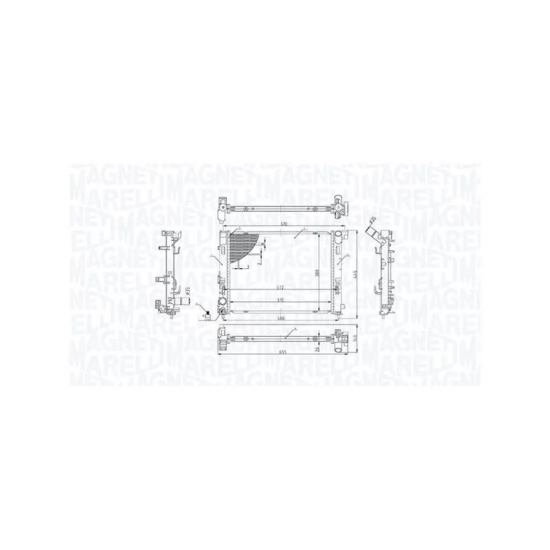Radiateur, refroidissement du moteur MAGNETI MARELLI 350213022100