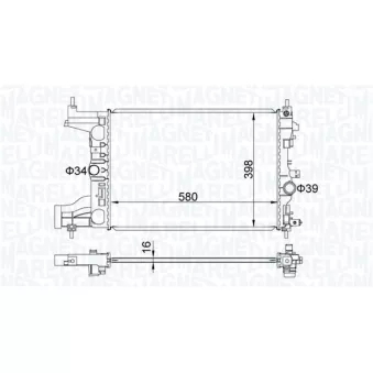 Radiateur, refroidissement du moteur MAGNETI MARELLI 350213206200