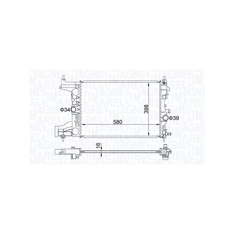 Radiateur, refroidissement du moteur MAGNETI MARELLI 350213206200