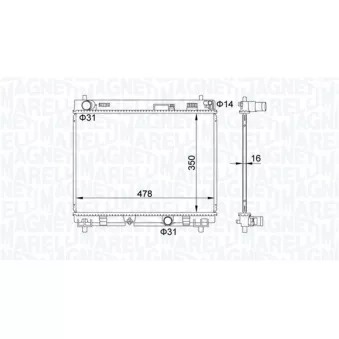 Radiateur, refroidissement du moteur MAGNETI MARELLI 350213208200