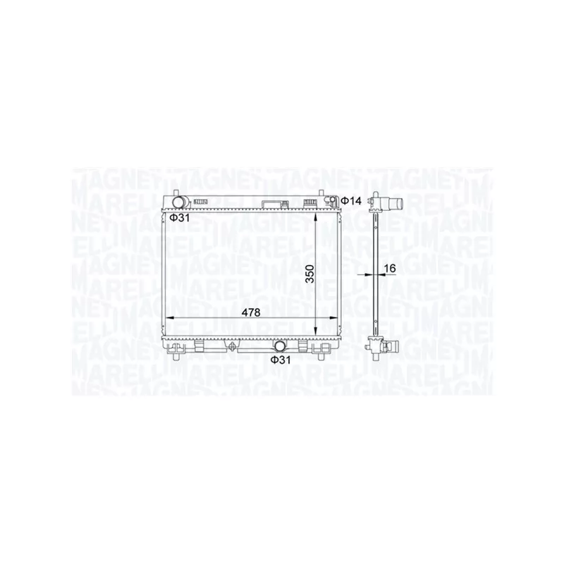 Radiateur, refroidissement du moteur MAGNETI MARELLI 350213208200