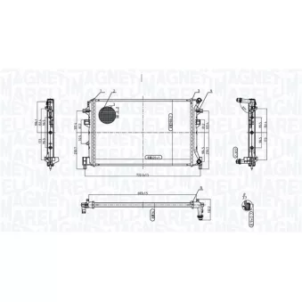 Radiateur, refroidissement du moteur MAGNETI MARELLI 350213220300