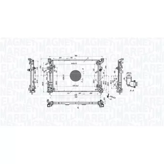 Radiateur, refroidissement du moteur MAGNETI MARELLI 350213220500