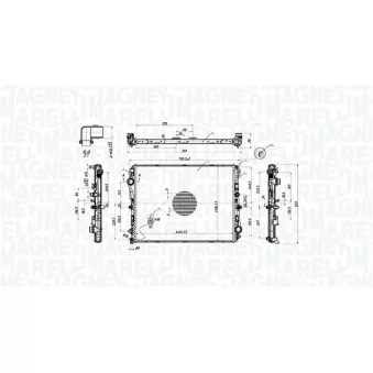 Radiateur, refroidissement du moteur MAGNETI MARELLI 350213220600