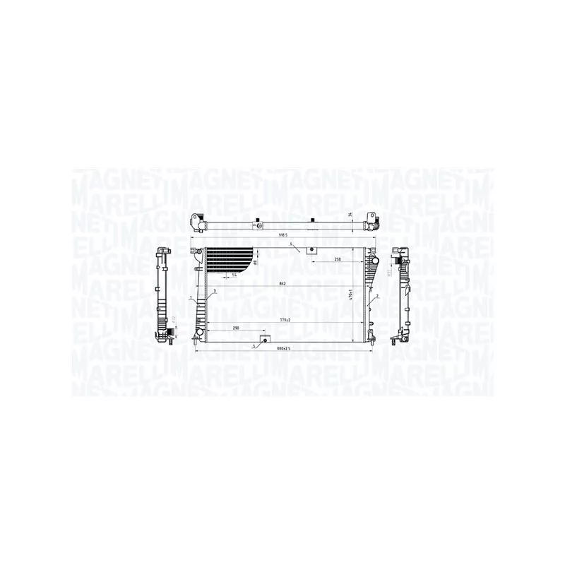 Radiateur, refroidissement du moteur MAGNETI MARELLI 350213221100