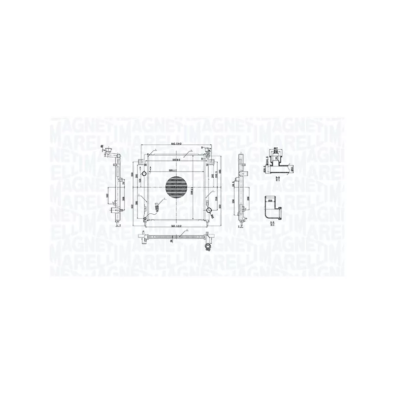 Radiateur, refroidissement du moteur MAGNETI MARELLI 350213221500