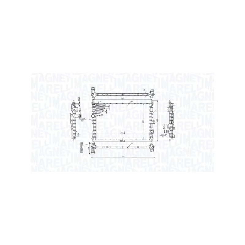 Radiateur, refroidissement du moteur MAGNETI MARELLI 350213221800