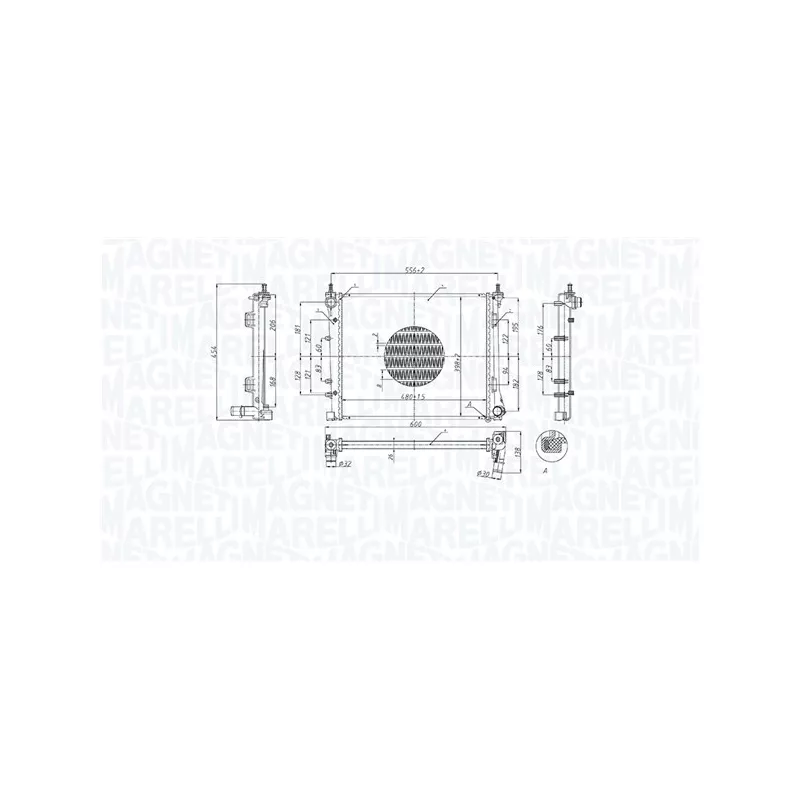 Radiateur, refroidissement du moteur MAGNETI MARELLI 350213221900
