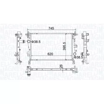 Radiateur, refroidissement du moteur MAGNETI MARELLI 350214500000