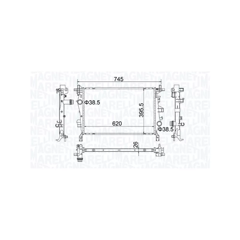 Radiateur, refroidissement du moteur MAGNETI MARELLI 350214500000