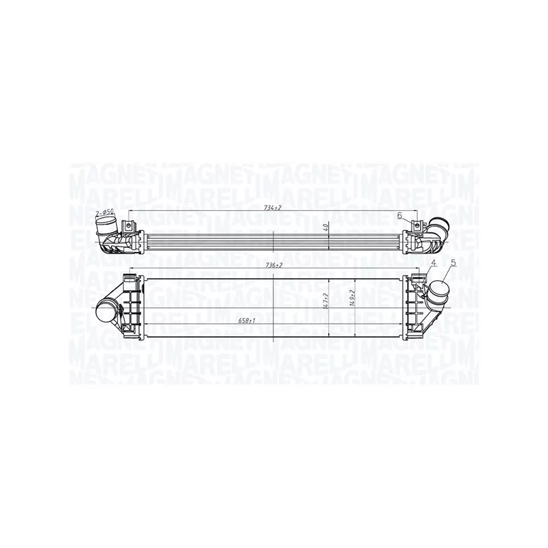 Intercooler, échangeur MAGNETI MARELLI 351319206200