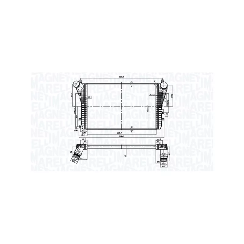 Intercooler, échangeur MAGNETI MARELLI 351319206210