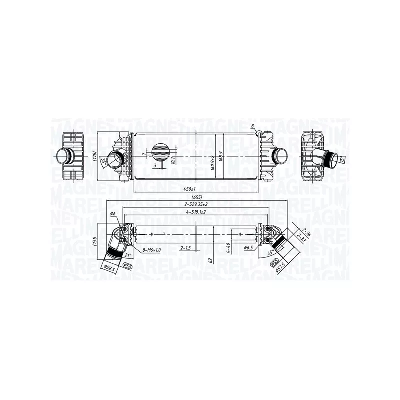 Intercooler, échangeur MAGNETI MARELLI 351319206230
