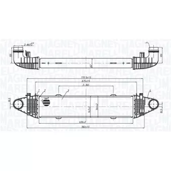 Intercooler, échangeur MAGNETI MARELLI 351319206250