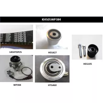 Pompe à eau + kit de courroie de distribution HUTCHINSON KH505WP384