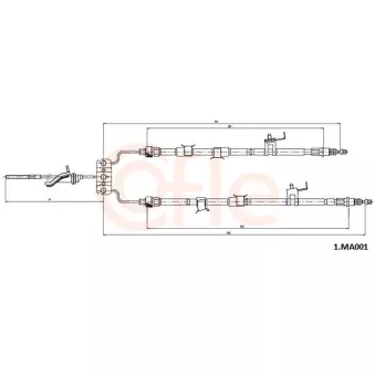 Tirette à câble, frein de stationnement COFLE 92.1.MA001
