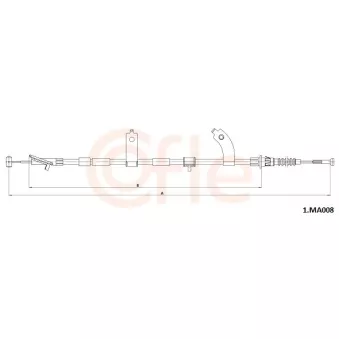 Tirette à câble, frein de stationnement COFLE 92.1.MA008