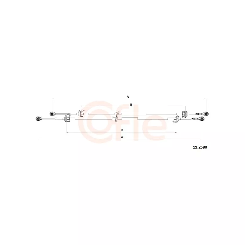 Tirette à câble, boîte de vitesse manuelle COFLE 92.11.2580
