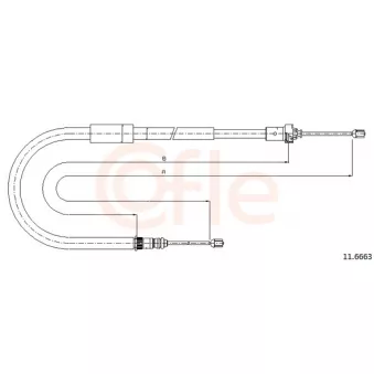 Tirette à câble, frein de stationnement COFLE 92.11.6663