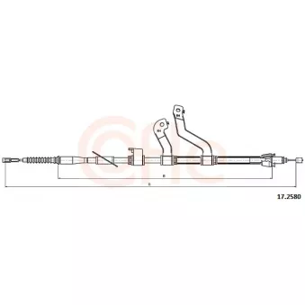 Tirette à câble, frein de stationnement COFLE 92.17.2580