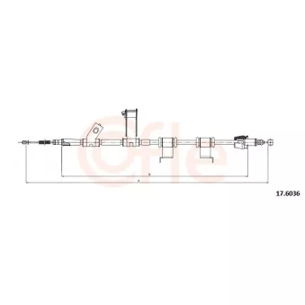 Tirette à câble, frein de stationnement COFLE 92.17.6036