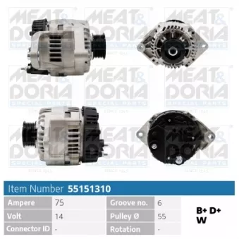 Alternateur MEAT & DORIA 55151310