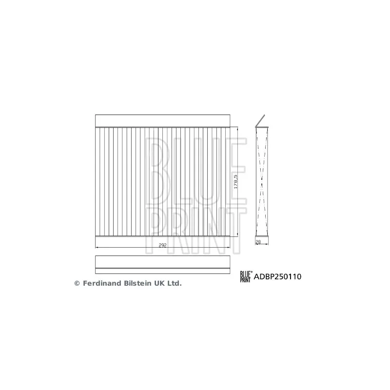 Filtre, air de l'habitacle BLUE PRINT ADBP250110
