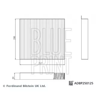 Filtre, air de l'habitacle BLUE PRINT ADBP250125