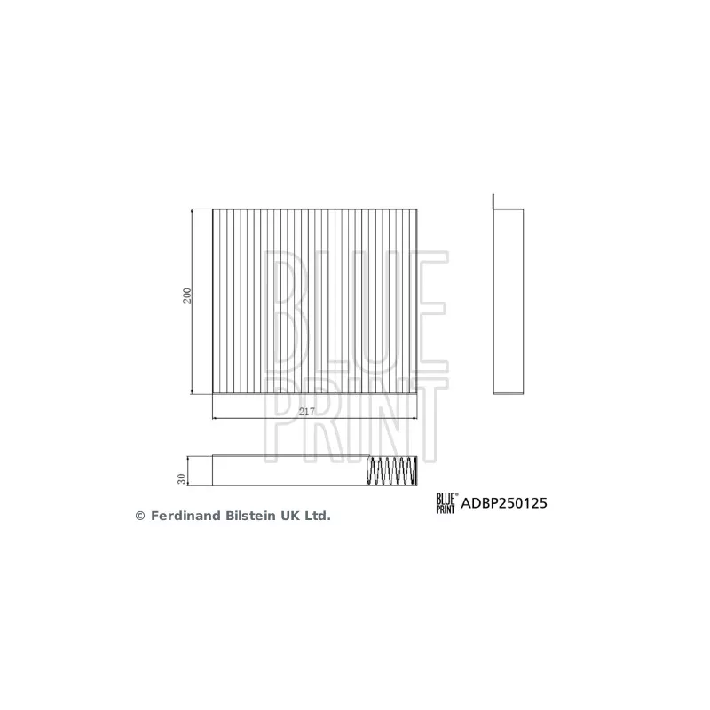 Filtre, air de l'habitacle BLUE PRINT ADBP250125