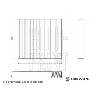 Filtre, air de l'habitacle BLUE PRINT ADBP250126