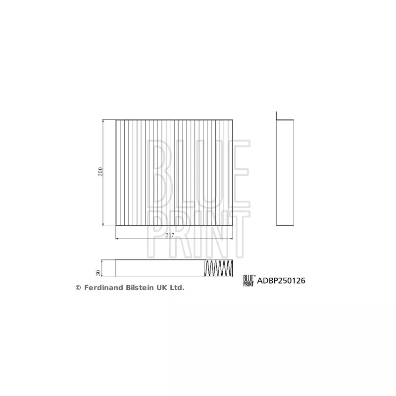 Filtre, air de l'habitacle BLUE PRINT ADBP250126