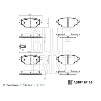 Jeu de 4 plaquettes de frein arrière BLUE PRINT ADBP420162