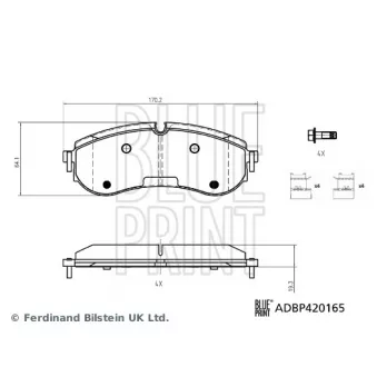 Jeu de 4 plaquettes de frein arrière BLUE PRINT ADBP420165