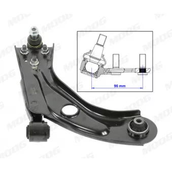 Bras de liaison, suspension de roue avant droit MOOG PE-WP-14686