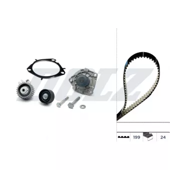 Pompe à eau + kit de courroie de distribution DOLZ KD102