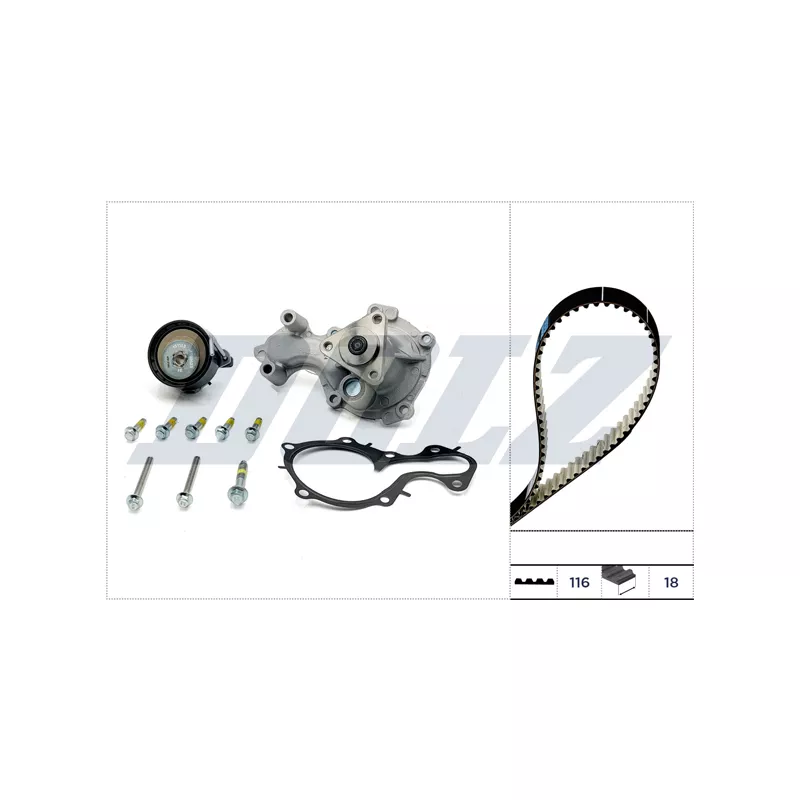 Pompe à eau + kit de courroie de distribution DOLZ KD178IO