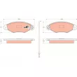 Jeu de 4 plaquettes de frein avant TRW GDB1402 - Visuel 1