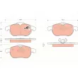 Jeu de 4 plaquettes de frein avant TRW GDB1613 - Visuel 1