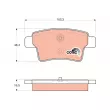 Jeu de 4 plaquettes de frein arrière TRW GDB1692 - Visuel 1