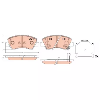 Jeu de 4 plaquettes de frein avant TRW