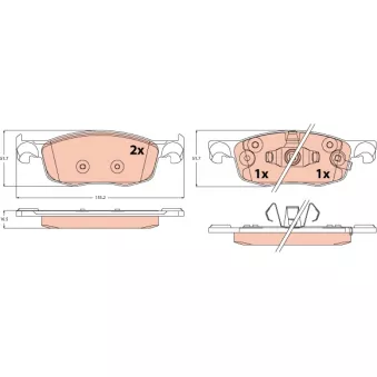 Jeu de 4 plaquettes de frein avant TRW GDB2576
