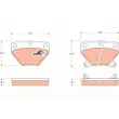 Jeu de 4 plaquettes de frein arrière TRW GDB3243 - Visuel 1