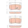 Jeu de 4 plaquettes de frein arrière TRW GDB3399 - Visuel 1