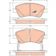 Jeu de 4 plaquettes de frein avant TRW GDB3481 - Visuel 1